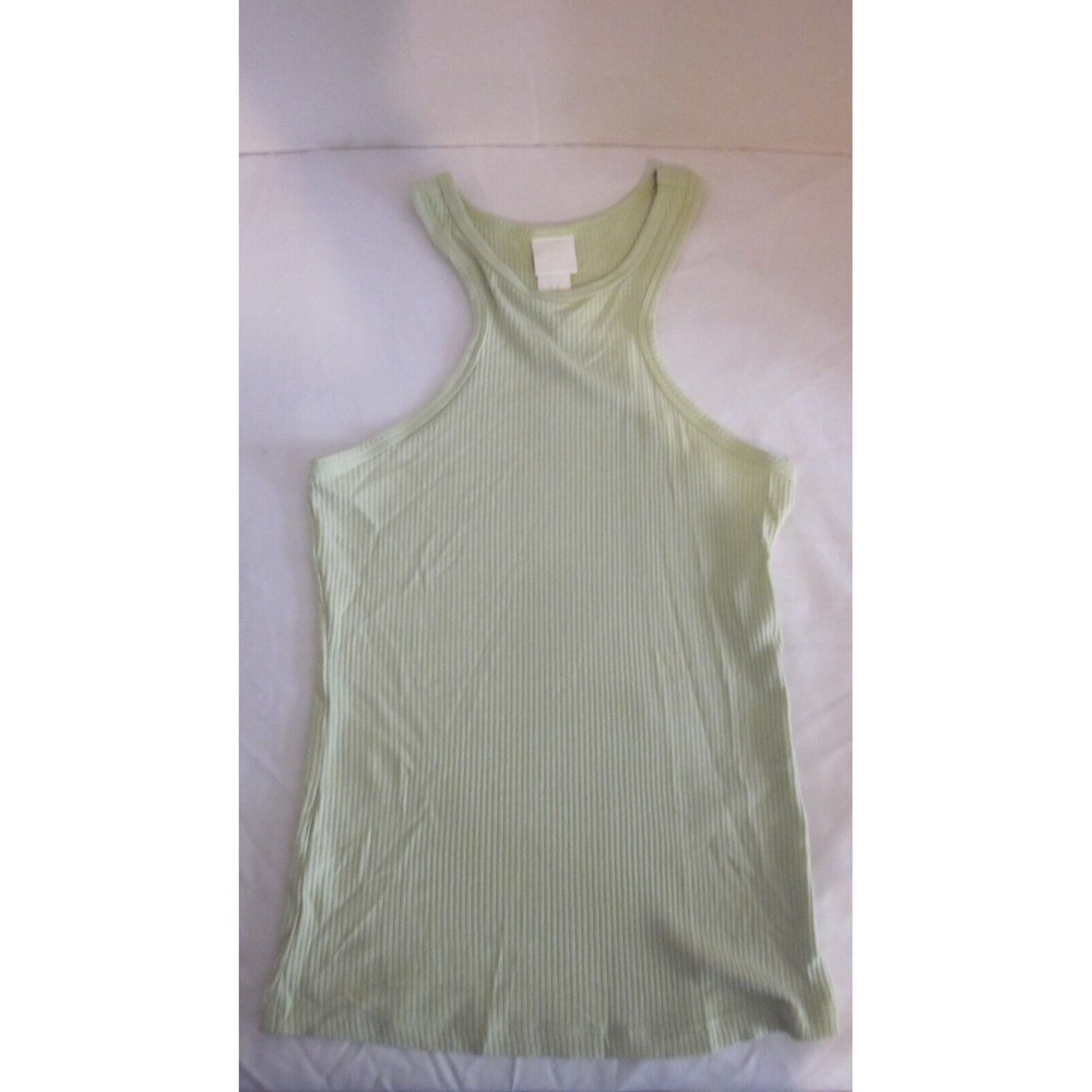 H&M Sleeveless Tank Top Women’s XSmall Green Ribbed Solid Basic Shirt Top